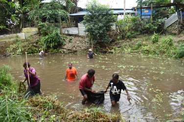 Women-led clean up at the Tagabe River Catchment, September 2024.